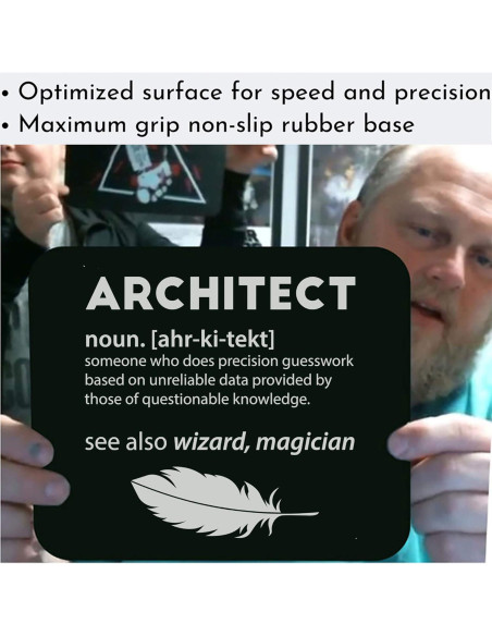 Alfombrilla de Ratón xPuffer Negra 23.5x19.7 cm Diseño Arquitecto