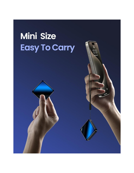 Banco de Energía 10000mAh Mini Cargador Rápido USB-C Negro