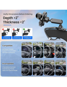 Soporte para Teléfono en el Tablero del Coche RIEMKSL Negro 360 2