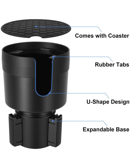 Expansor Soporte Tazas Coche Kincown Ajustable 7.6-9.9 cm