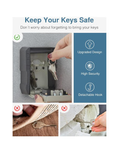 Caja de Llaves Puroma Montada en Pared con Combinación 4 Dígitos 2