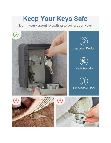 Caja de Llaves Puroma Montada en Pared con Combinación 4 Dígitos