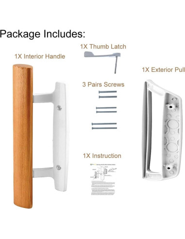 Juego de Manijas Reversibles HauSun para Puertas Corredizas Blanco
