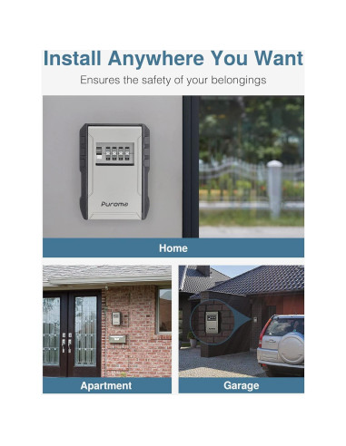 Caja de Llaves Puroma Montada en Pared con Combinación 4 Dígitos