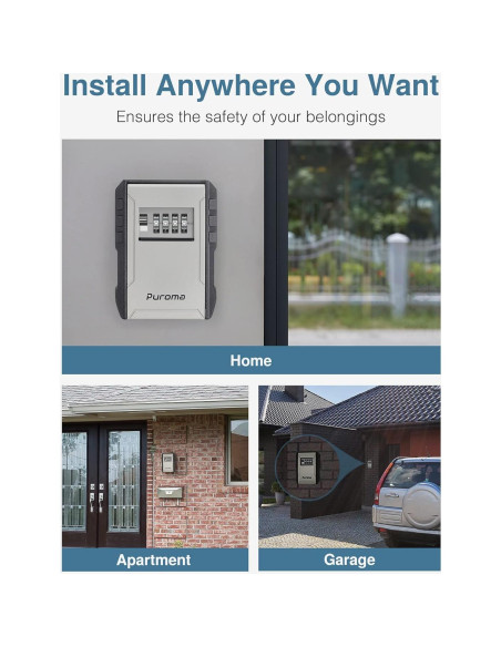 Caja de Llaves Puroma Montada en Pared con Combinación 4 Dígitos