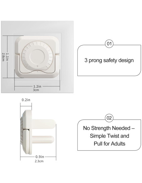32 Cubiertas de Enchufe a Prueba de Bebés con Doble Cerradura
