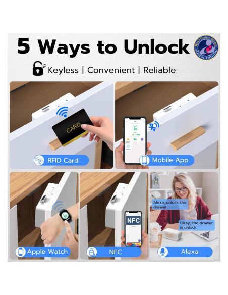 Cerradura Inteligente eLinkSmart F3BC Bluetooth RFID Blanca