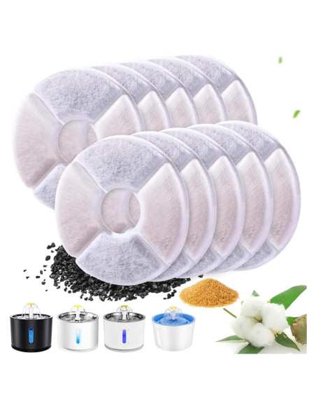 Filtros de Agua para Gatos RBAYSALE Paquete de 12 Triple Filtración