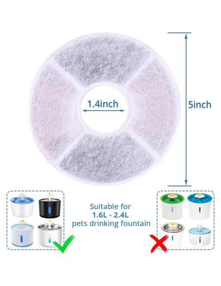 Filtros de Agua para Gatos RBAYSALE Paquete de 12 Triple Filtración