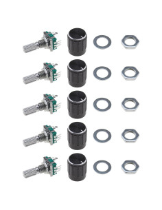 Kit de 5 Codificadores Rotativos EC11 360 Grados con Perilla