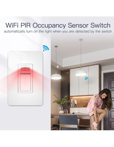 Interruptor de Movimiento Inteligente MOES 1 Gang Wi-Fi PIR
