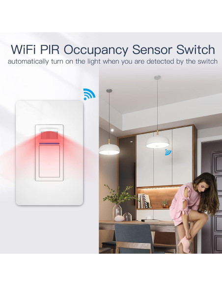Interruptor de Movimiento Inteligente MOES 1 Gang Wi-Fi PIR