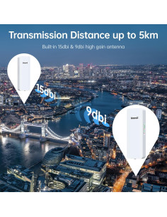 Puente Inalámbrico UeeVii CPE5824 Doble Banda 2.4G/5G 5KM 2