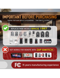 Control Remoto Genie G3T-R/G3T-BX/G3T-A 2-Pack para Garaje 2