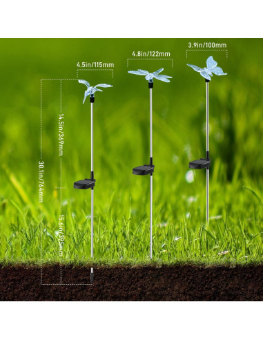 Luces de Jardín Solar OxyLED 6 Piezas LED Cambiante Color