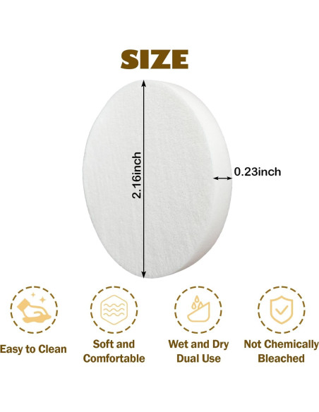 100 Esponjas de Maquillaje Desechables HIBILDER 5.48 cm
