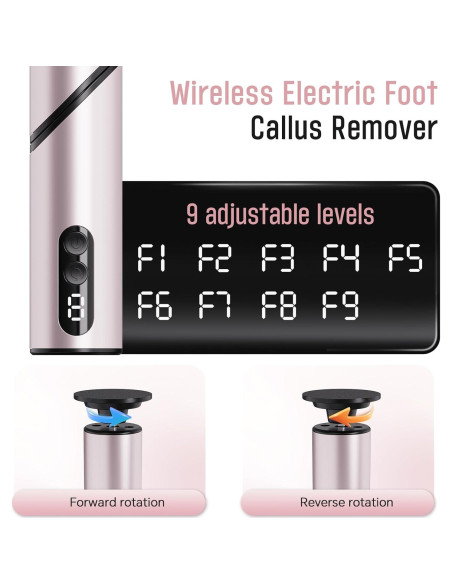 Removedor de Callos Eléctrico Inalámbrico ZHOUMADE FR11 9 Velocidades