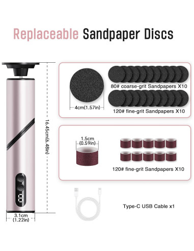 Removedor de Callos Eléctrico Inalámbrico ZHOUMADE FR11 9 Velocidades