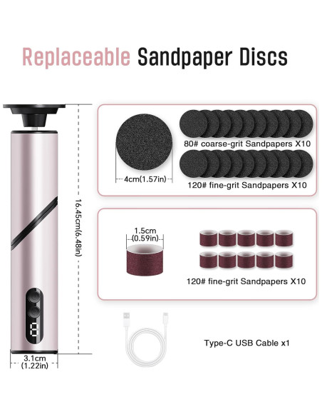 Removedor de Callos Eléctrico Inalámbrico ZHOUMADE FR11 9 Velocidades