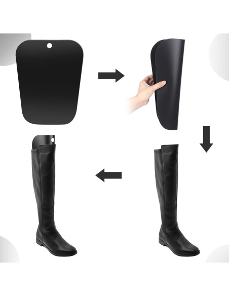 6 Formadores de Botas Reutilizables 30.5 cm Negro PP