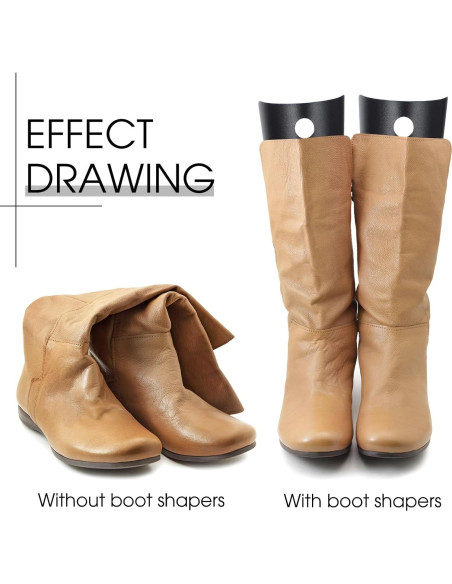 6 Formadores de Botas Reutilizables 30.5 cm Negro PP