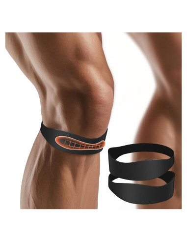 2PCS Banda de Patela OPOX Soporte Rodilla Alivio Dolor Negro