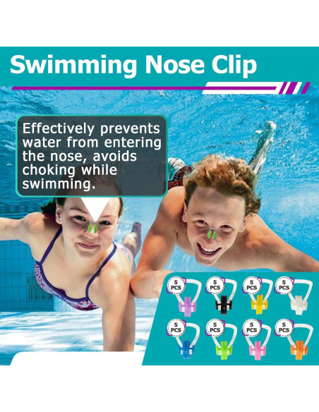 40 Clips de Nariz para Natación Joworthy - Silicona Impermeable