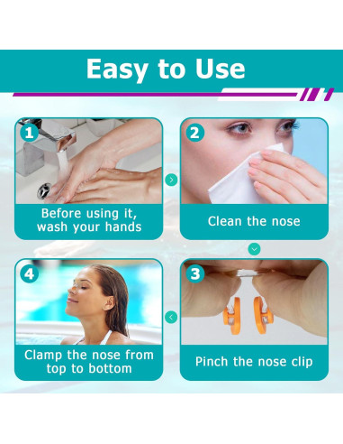 40 Clips de Nariz para Natación Joworthy - Silicona Impermeable
