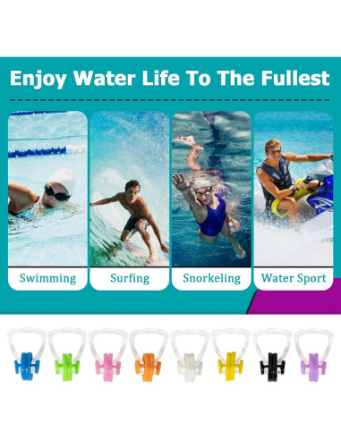 40 Clips de Nariz para Natación Joworthy - Silicona Impermeable