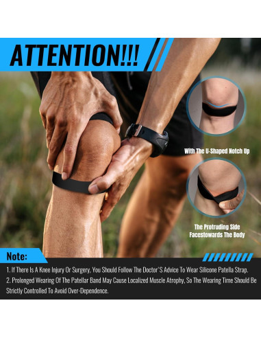 2PCS Banda de Patela OPOX Soporte Rodilla Alivio Dolor Negro