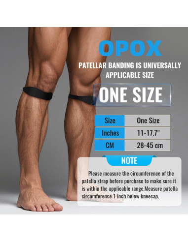 2PCS Banda de Patela OPOX Soporte Rodilla Alivio Dolor Negro