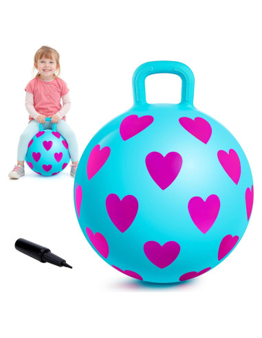 Bola Saltarina EVERICH 40cm Corazón Azul para Niños 3-6 años