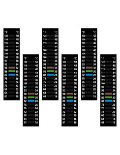 6 Tiras Termómetro Adhesivo para Acuario Xthrotsenk 16-50C