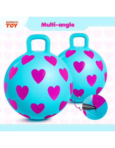 Bola Saltarina EVERICH 40cm Corazón Azul para Niños 3-6 años