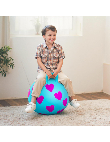 Bola Saltarina EVERICH 40cm Corazón Azul para Niños 3-6 años