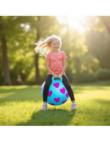 Bola Saltarina EVERICH 40cm Corazón Azul para Niños 3-6 años