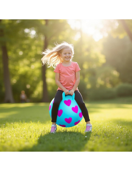 Bola Saltarina EVERICH 40cm Corazón Azul para Niños 3-6 años