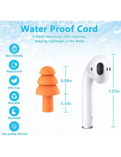 5 Pares de Tapones para Dormir Waxxy - Silicona Suave Reutilizable 2