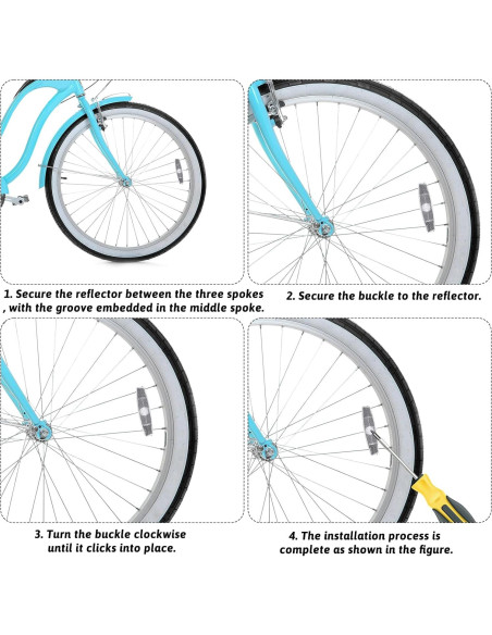 4 Reflectores de Radios de Bicicleta Qulkws - Seguridad Nocturna