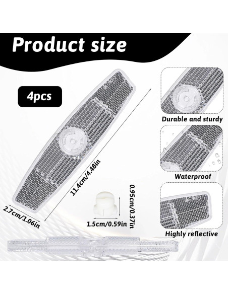 4 Reflectores de Radios de Bicicleta Qulkws - Seguridad Nocturna