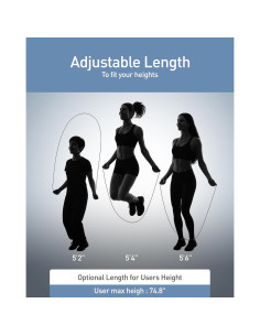 Cuerda de Salto Ajustable BYZOOM FITNESS - Antideslizante, 119g 2