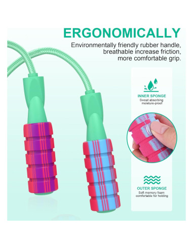 Cuerda de Saltar Ajustable Crhoeiq para Ejercicio Adultos