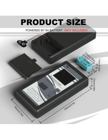 Probador de Transistores DROK - Medidor LCR Multifuncional