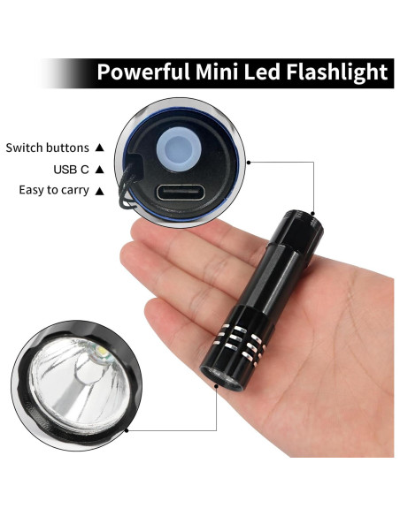 Paquete de 6 Linternas LED Recargables Hilngav 300 Lúmenes Paquete de 6 Linternas LED Recargables Hilngav 300 Lúmenes