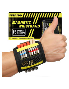 Pulsera Magnética PPRAFDD para Tornillos y Brocas - Negro y Amarillo