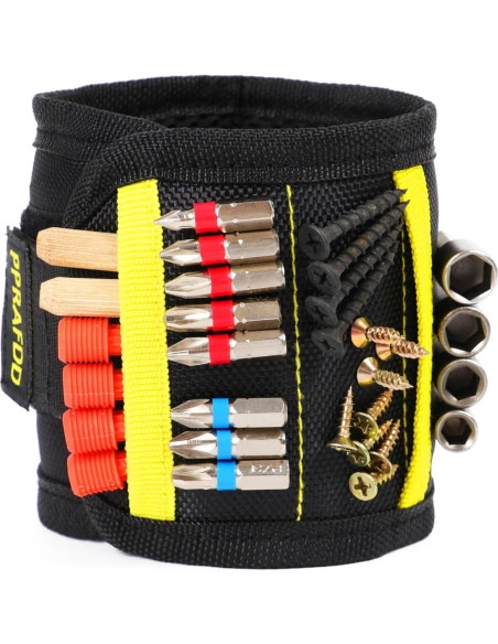 Pulsera Magnética PPRAFDD para Tornillos y Brocas - Negro y Amarillo