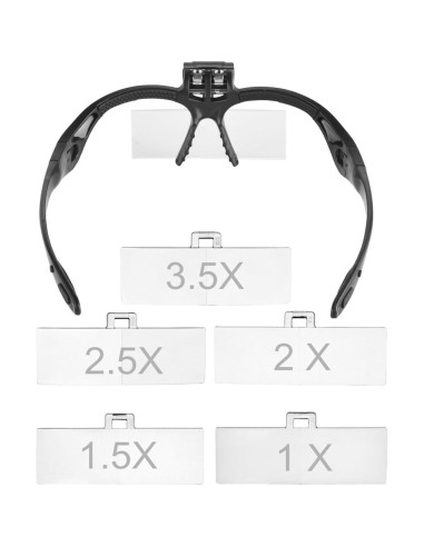 Gafas de aumento LED Beileshi 1.0X a 3.5X con soporte
