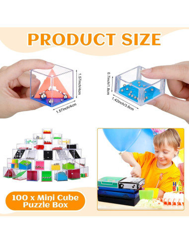 100 Mini Cubos de Rompecabezas RoundFunny - Juguete Educativo