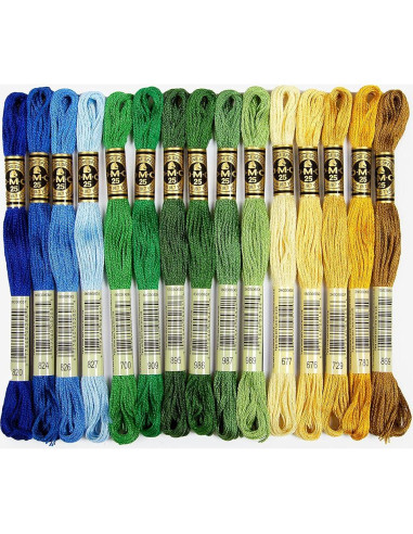 Hilo de Bordado DMC 100% Algodón 30 Madejas 8.7 Yardas