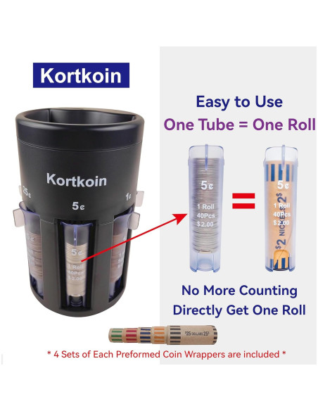 Clasificador de Monedas Automático Kortkoin 5 en 1 Rápido y Preciso